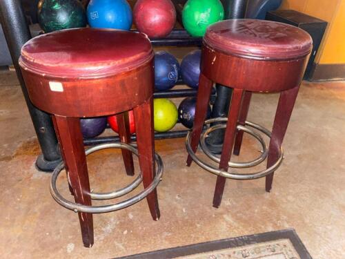 2 Barstools with Wooden Legs