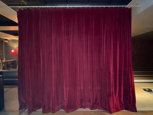 Red Curtains-1 Velvet and 2 Mesh