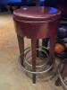 3 Bar Stools with Wooden Legs and Cushioned Seat - 4