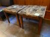 2 Small Marble Top Tables - 2