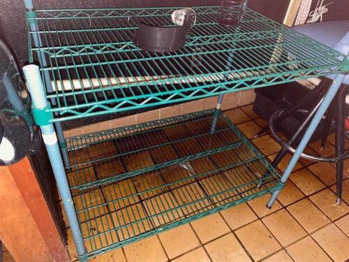 Green Wire Shelving Unit