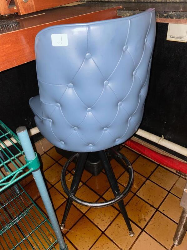 Blue Button Tufted Chair