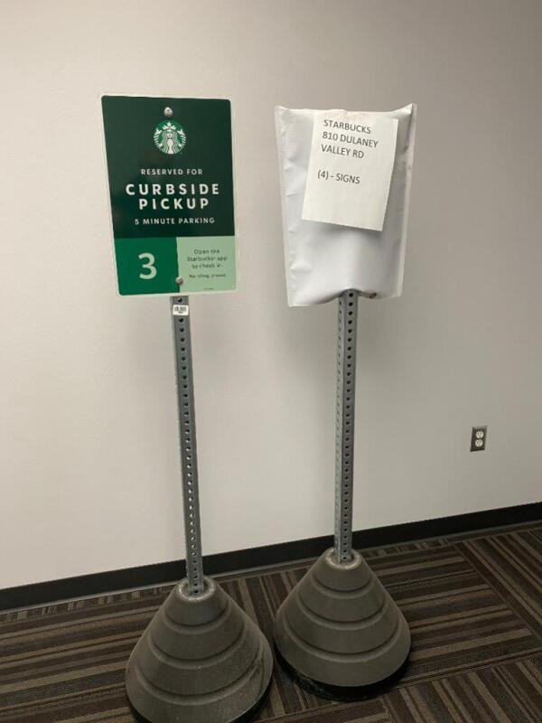 4 Starbucks Curbside Pickup Signs