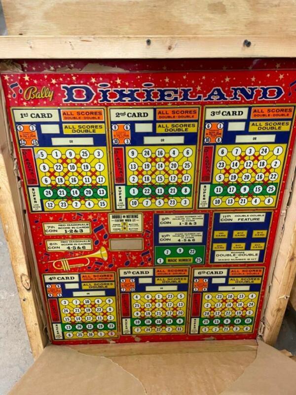 Bally DixieLand Pinball Backglass