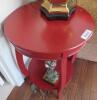 Red round side table - 2