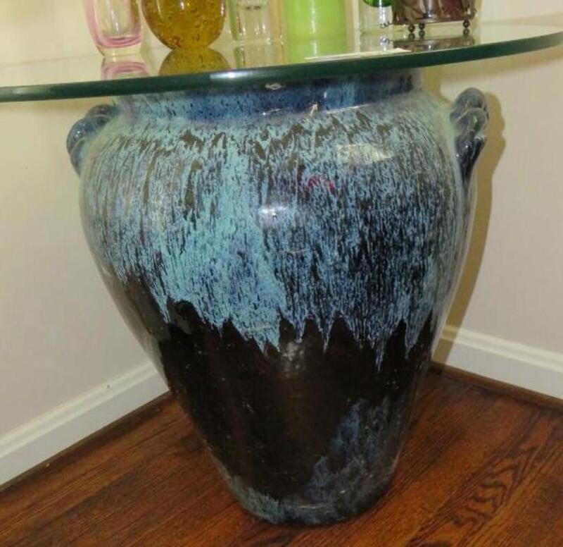 Glass top accent table