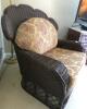 Wicker armchair and ottoman - 2