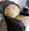 Wicker armchair and ottoman - 3