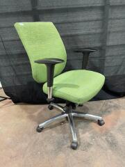 27 Green Striped Office Chairs
