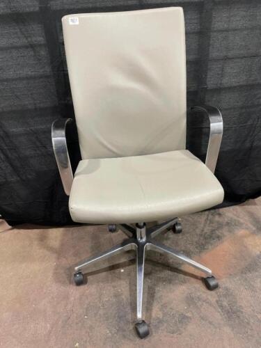 20 Gray Executive Office Chair with Silver Base and Silver/Black Arms