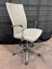 20 Gray Executive Office Chair with Silver Base and Silver/Black Arms - 2