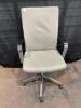 20 Gray Executive Office Chair with Silver Base and Silver/Black Arms - 3