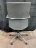 3 Grey Low Back Office Chairs with Silver Arms - 3