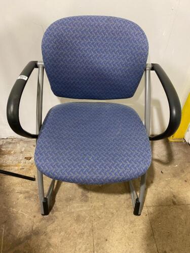 2 Navy Office Chairs with no wheels