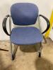 2 Navy Office Chairs with no wheels - 2