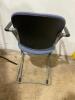 2 Navy Office Chairs with no wheels - 5