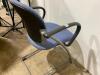 2 Navy Office Chairs with no wheels - 7