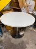 White Round Table with chrome base - 2