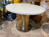 White Round Table with chrome base - 5