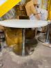 White Round Table with chrome base - 6