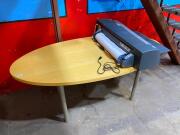 Wooden Oval Table with silver legs