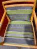 2 Gray and Green Striped Fabric Chairs - 4