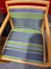2 Gray and Green Striped Fabric Chairs - 5