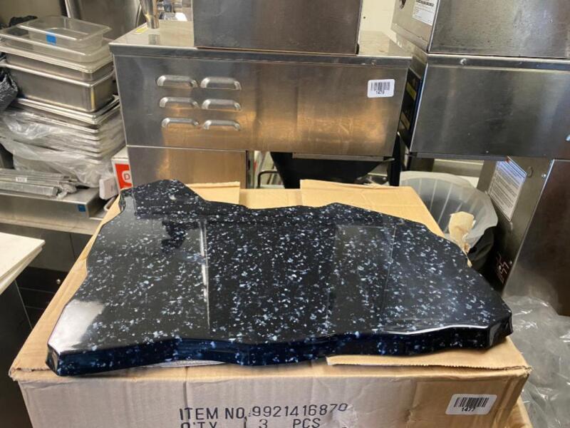 3 Black Marble Serving Slabs