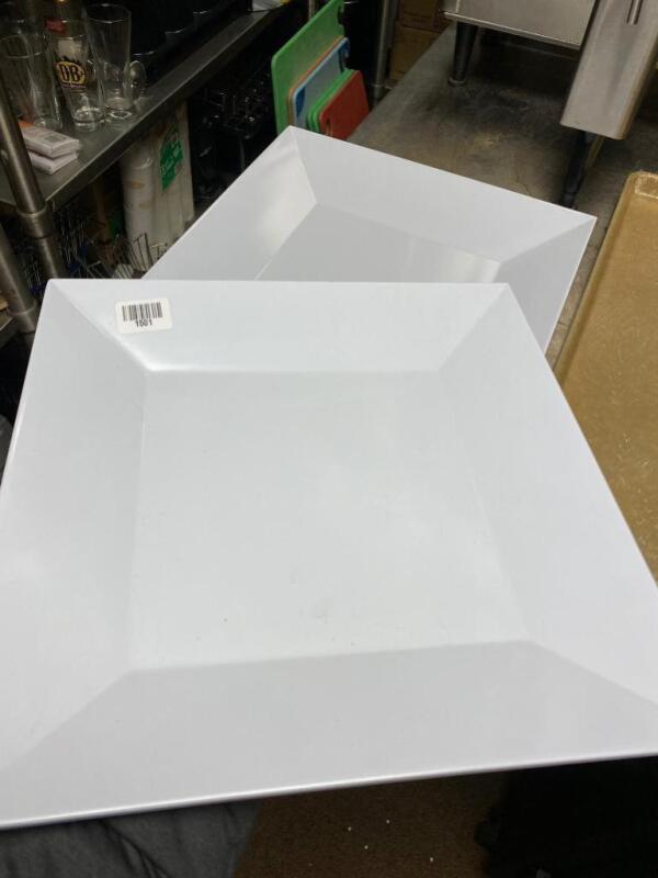 14 White Serving Dishes, 14"