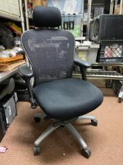 Single Black Chair on Wheels with Back Support