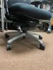 Single Black Chair on Wheels with Back Support - 3