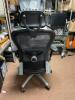 Single Black Chair on Wheels with Back Support - 4