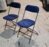 100 blue and tan folding chairs
