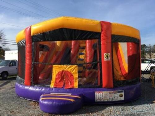 Inflatable Playland with Climb, Slides, and Bouncing Area