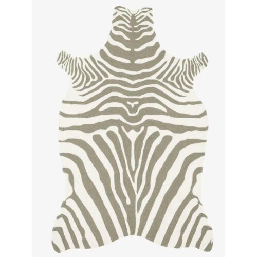 Zebra Woven Rug - Gray