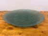 (3) 18" x 13" Aqua Glass Oval Platters