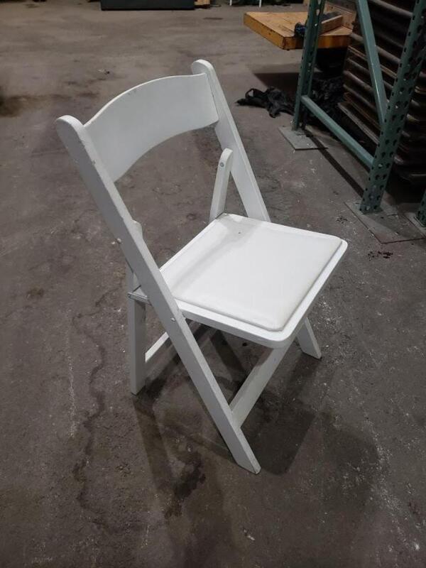 White Wood Padded Folding Chairs