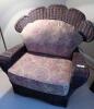 Wicker armchair and ottoman - 7