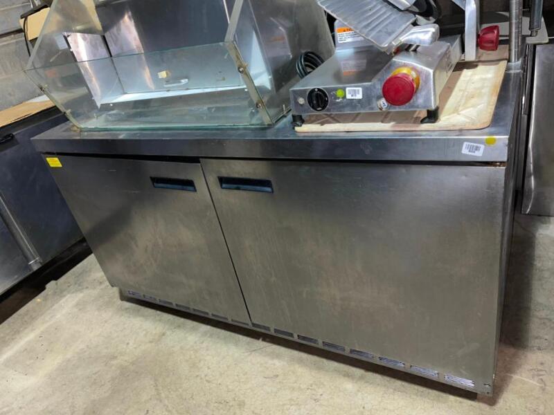 2 door worktop cooler with over shelves