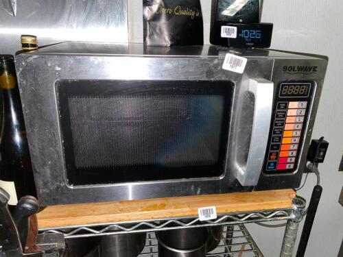 Solwave Stainless Steel Commercial Microwave with Push Button Controls 