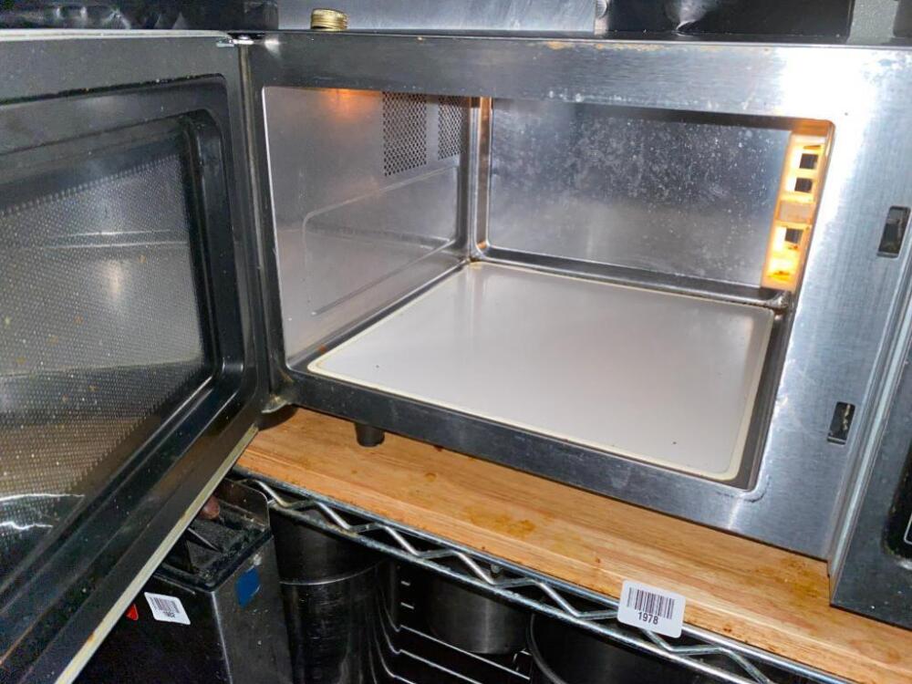 Solwave Stainless Steel Commercial Microwave with Push Button Controls -  120V, 1000W