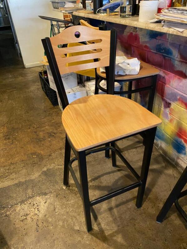 Wood and Metal Bar Chairs