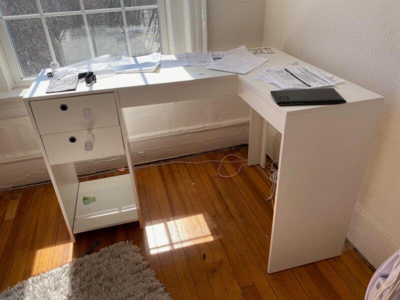 White L Desk