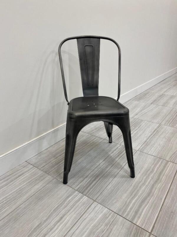 117 Brand New Vintage Gray Metal Bistro Chairs