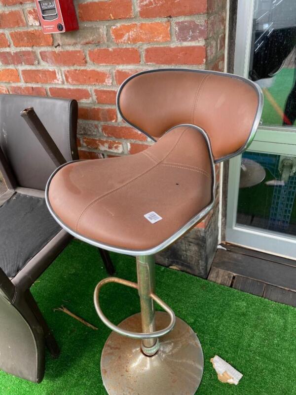 Leather and Metal Bar Chairs