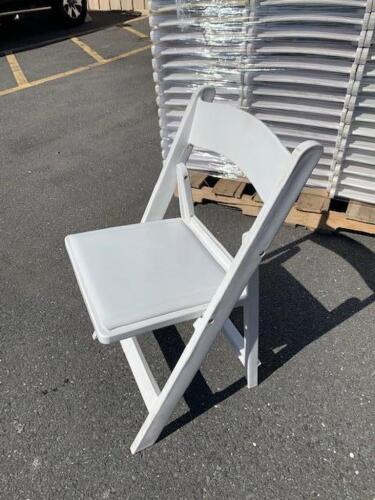 20 White Padded Resin Chairs 