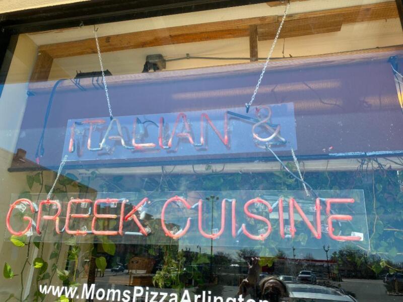 Electric "Italian & Greek Cuisine" Hanging Sign