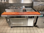 2 Double burner gas hot plates with cart