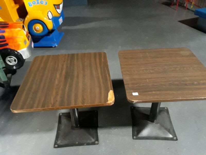 2 Square Woodgrain Tables