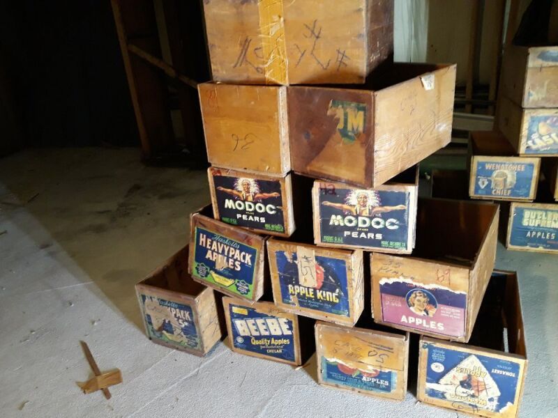 Antique Advertising Wooden Apple and Fruit Crates